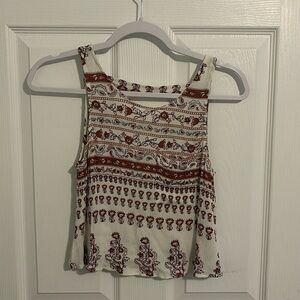 Orange and Cream Floral Tank Top